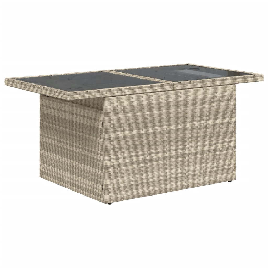Set Divano da Giardino 9pz con Cuscini Grigio Chiaro Polyrattan | homemem39