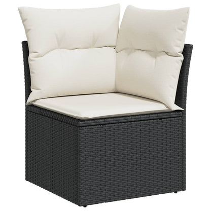 Set Divani da Giardino 5 pz con Cuscini in Polyrattan Nero | homemem39