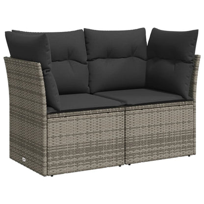 Set Divano da Giardino 5 pz con Cuscini Grigio in Polyrattan - homemem39