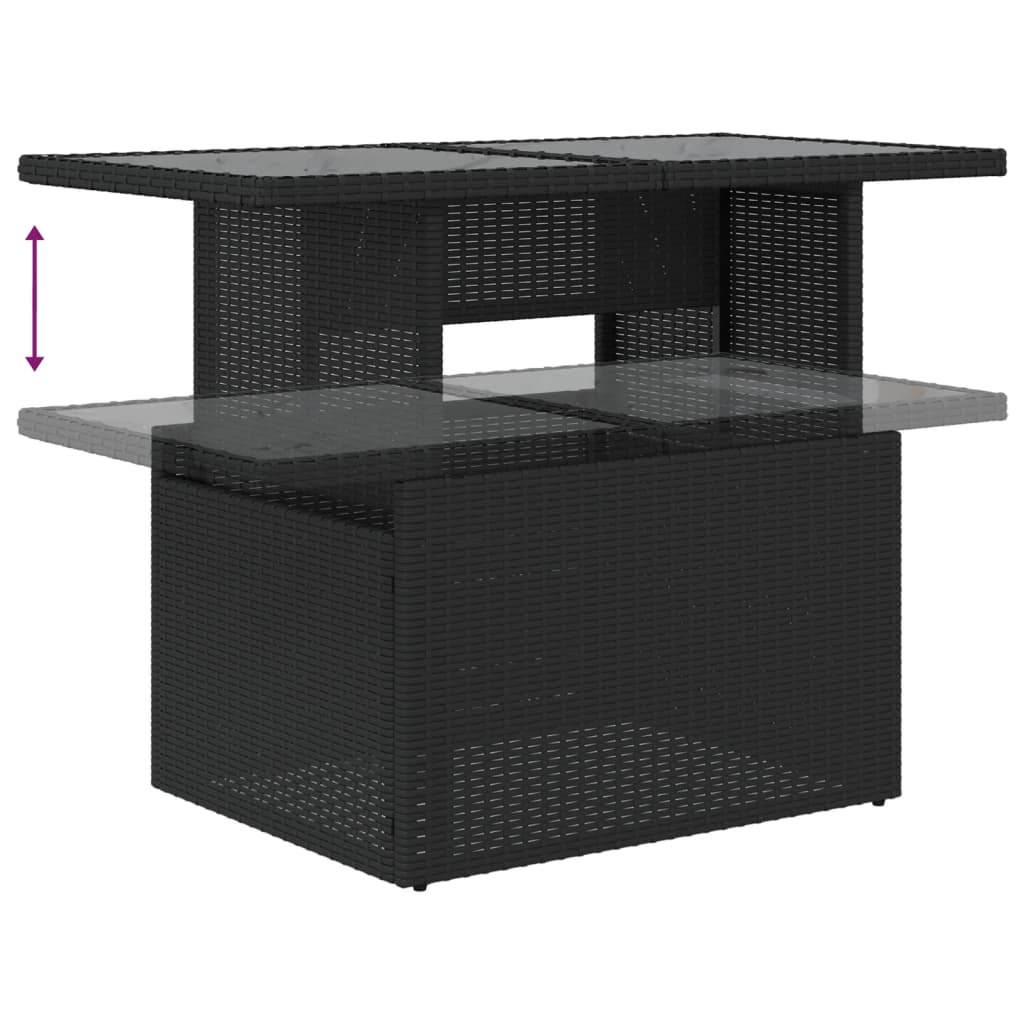 Set Divano da Giardino 6 pz con Cuscini Nero in Polyrattan | homemem39