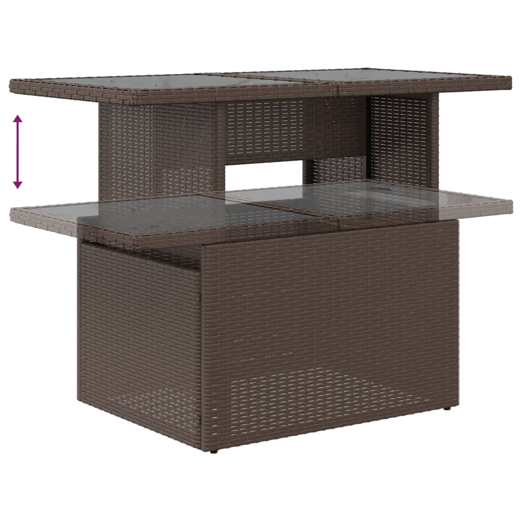Set Divani da Giardino 6 pz con Cuscini Marrone in Polyrattan