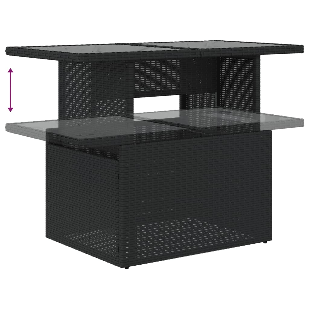Set Divano da Giardino 6 pz con Cuscini Nero in Polyrattan | homemem39