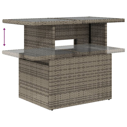 Set Divani da Giardino 7 pz con Cuscini Grigio in Polyrattan | homemem39