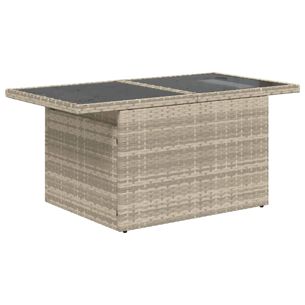 Set Divani da Giardino 7pz con Cuscini Grigio Chiaro Polyrattan | homemem39