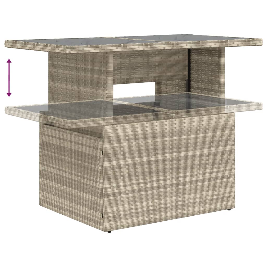 Set Divani da Giardino 7pz con Cuscini Grigio Chiaro Polyrattan | homemem39