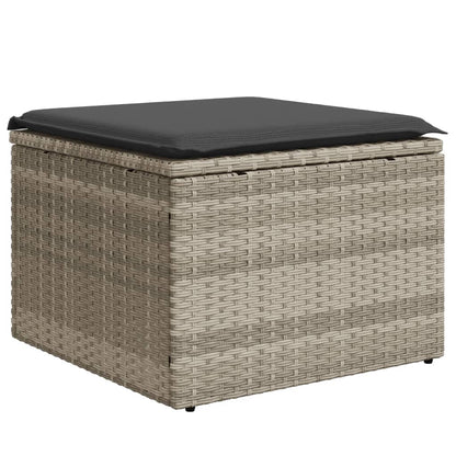 Set Divano da Giardino 9pz con Cuscini Grigio Chiaro Polyrattan - homemem39