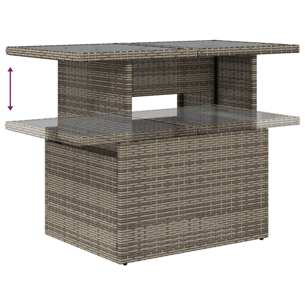 Set Divani da Giardino 10 pz con Cuscini Grigio in Polyrattan | homemem39