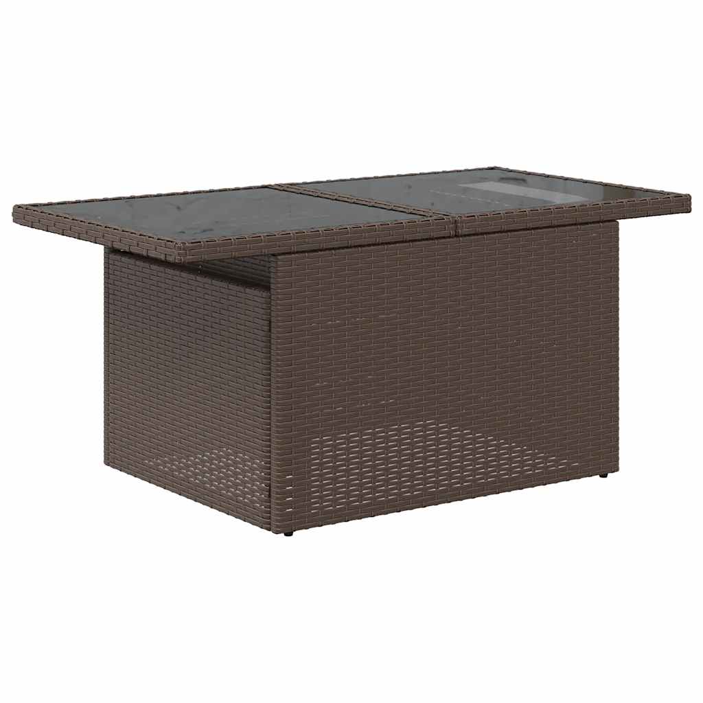 Set Divani da Giardino 11 pz con Cuscini Polyrattan Marrone - homemem39
