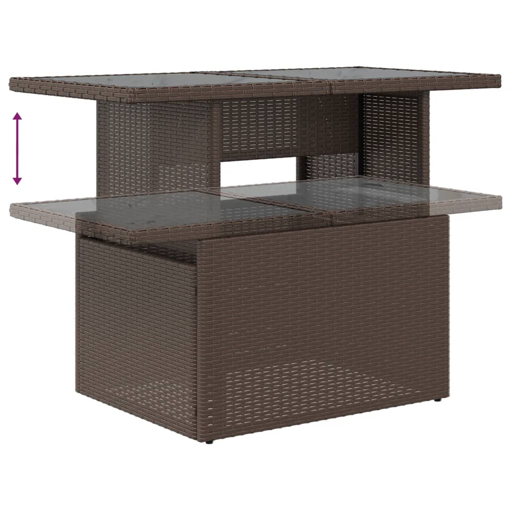 Set Divani da Giardino 11 pz con Cuscini Marrone in Polyrattan