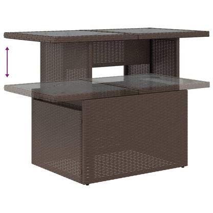 Set Divani da Giardino 11 pz con Cuscini Marrone in Polyrattan