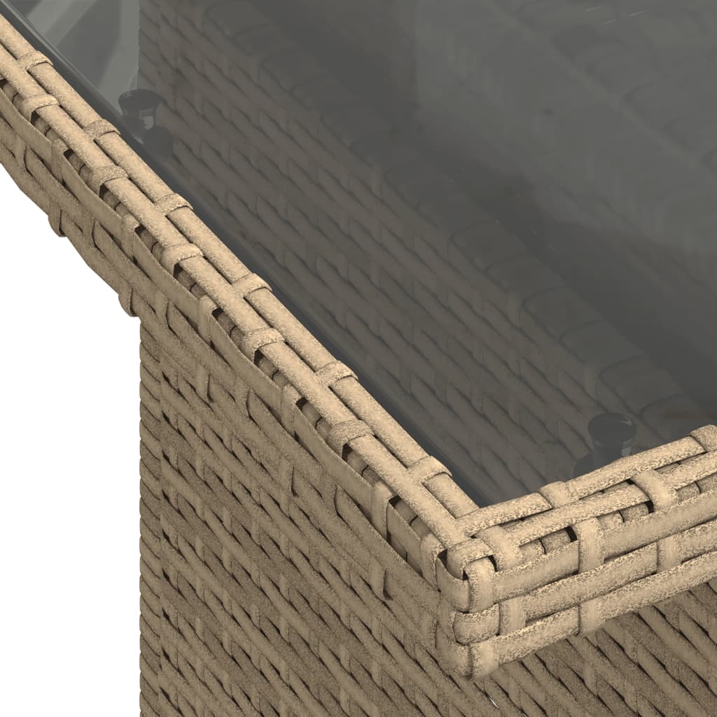 Set Divani da Giardino 7 pz con Cuscini Beige in Polyrattan | homemem39