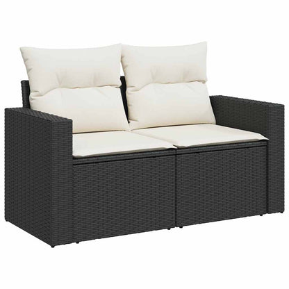 Set Divani da Giardino con Cuscini 8 pz Nero in Polyrattan | homemem39
