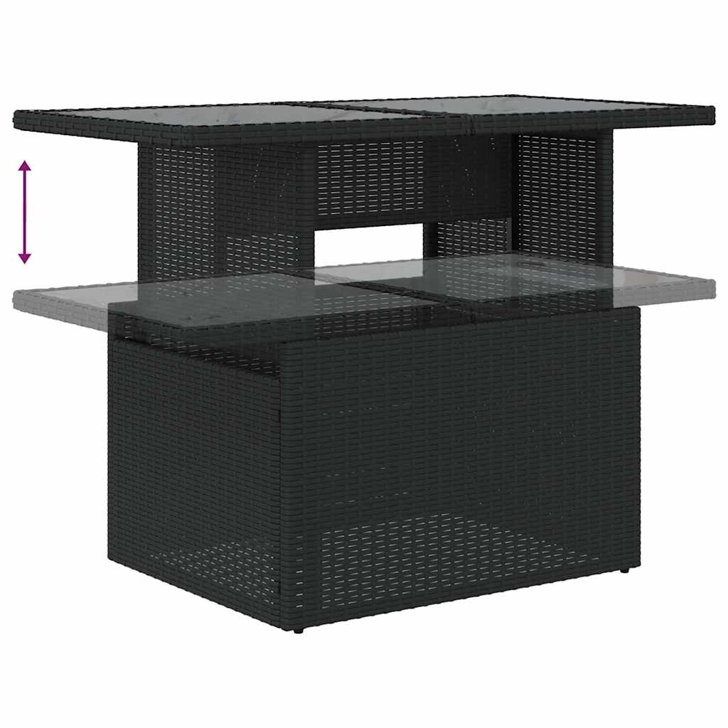 Set Divani da Giardino con Cuscini 8 pz Nero in Polyrattan | homemem39