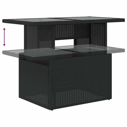 Set Divano da Giardino 6 pz con Cuscini Nero in Polyrattan | homemem39