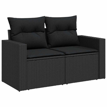 Set Divano da Giardino 6 pz con Cuscini Nero in Polyrattan | homemem39
