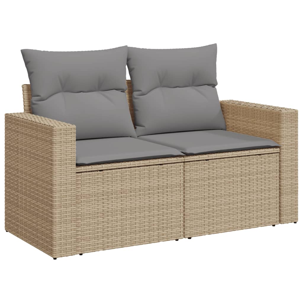 Set Divano da Giardino 6 pz con Cuscini Beige in Polyrattan - homemem39