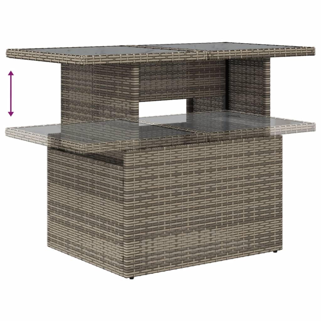 Set Divani da Giardino 7 pz con Cuscini Grigio in Polyrattan | homemem39