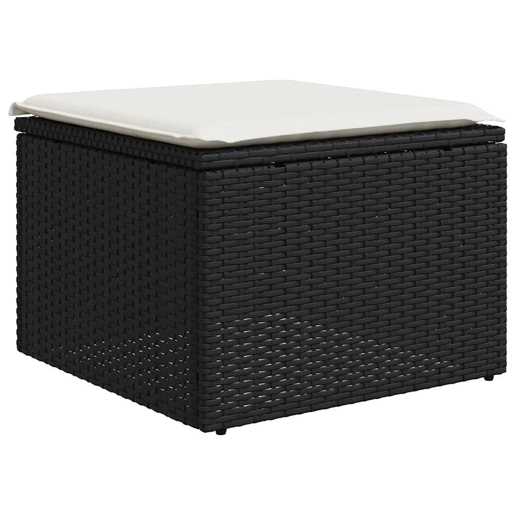Set Divani da Giardino con Cuscini 8 pz Nero in Polyrattan | homemem39