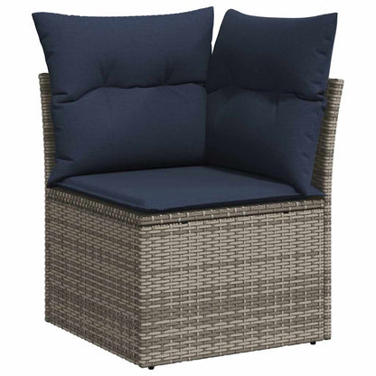 Set Divani da Giardino 8 pz con Cuscini Grigio in Polyrattan | homemem39