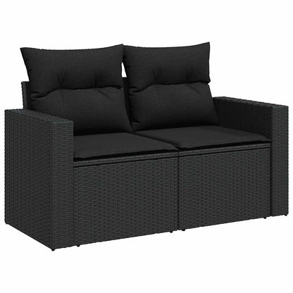 Set Divani da Giardino con Cuscini 8 pz Nero in Polyrattan | homemem39
