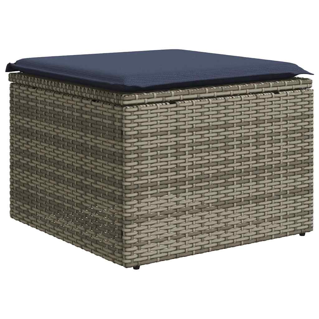 Set Divani da Giardino 9 pz con Cuscini Grigio in Polyrattan | homemem39