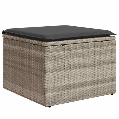 Set Divano da Giardino 9pz con Cuscini Grigio Chiaro Polyrattan - homemem39
