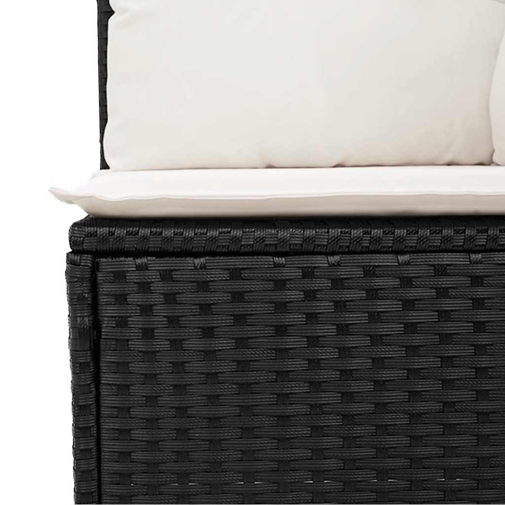Set Divani da Giardino con Cuscini 8 pz Nero in Polyrattan | homemem39