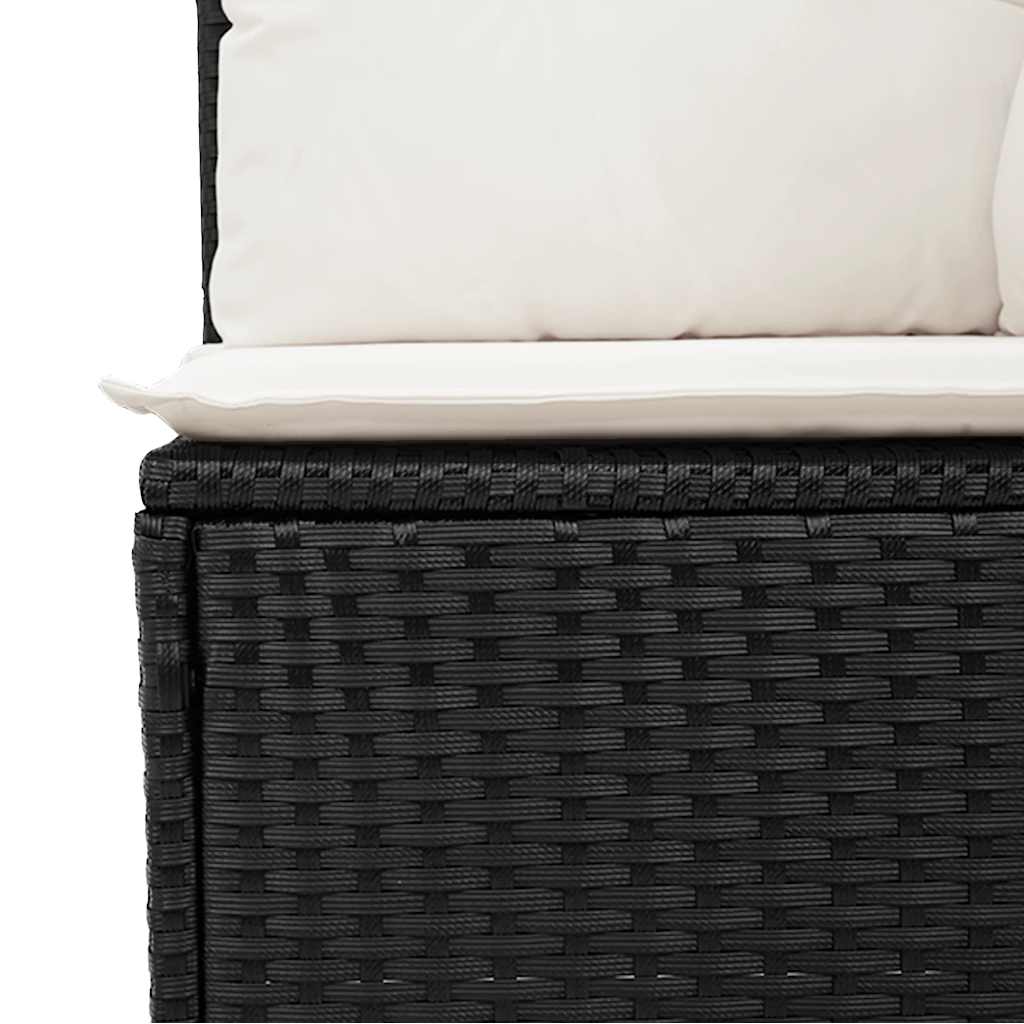 Set Divani da Giardino 5 pz con Cuscini in Polyrattan Nero | homemem39