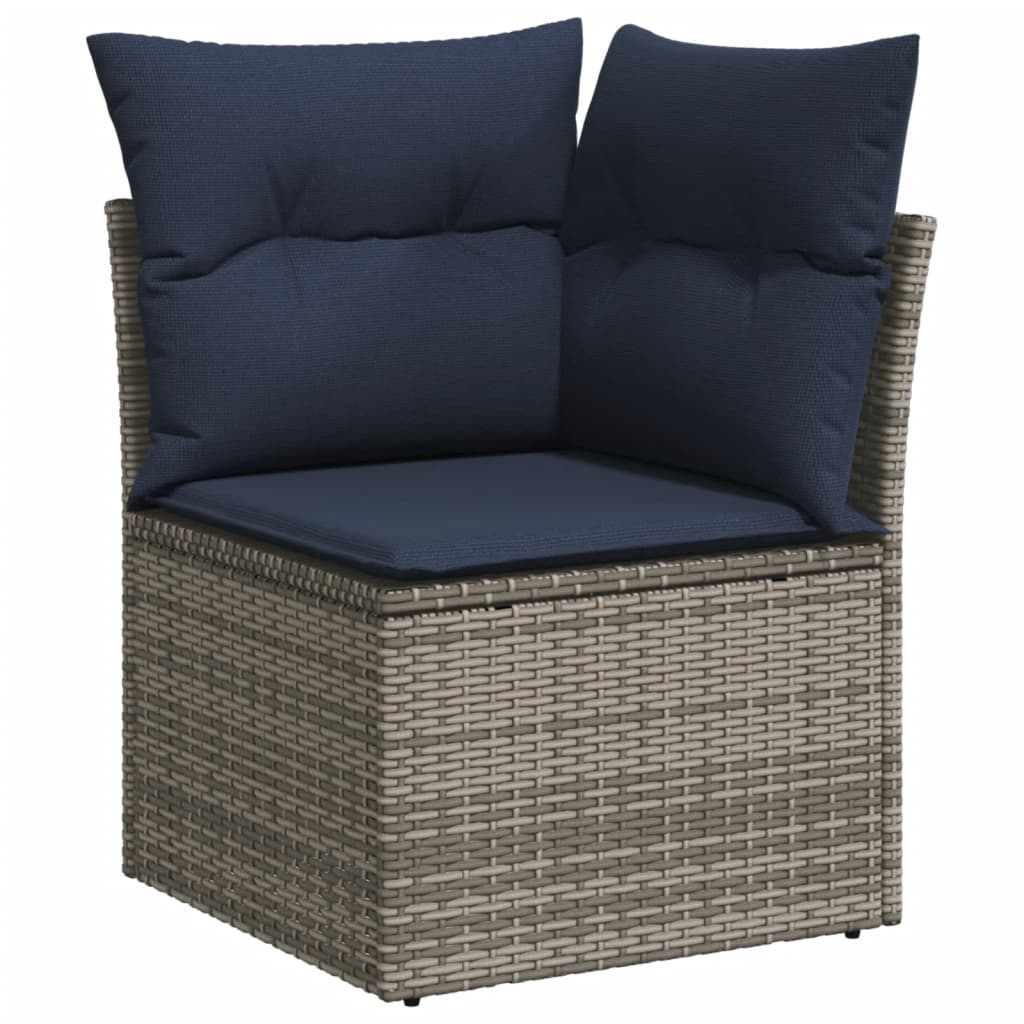 Set Divani da Giardino 5 pz con Cuscini Grigio in Polyrattan | homemem39