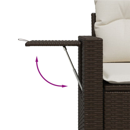Set Divano da Giardino 6 pz con Cuscini Marrone in Polyrattan - homemem39
