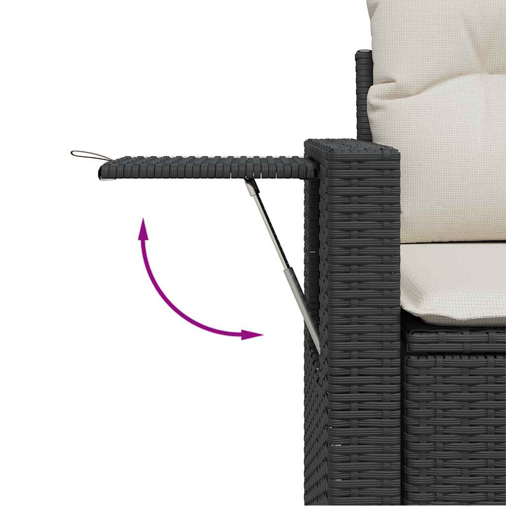 Set Divani da Giardino con Cuscini 7pz Nero Polyrattan | homemem39