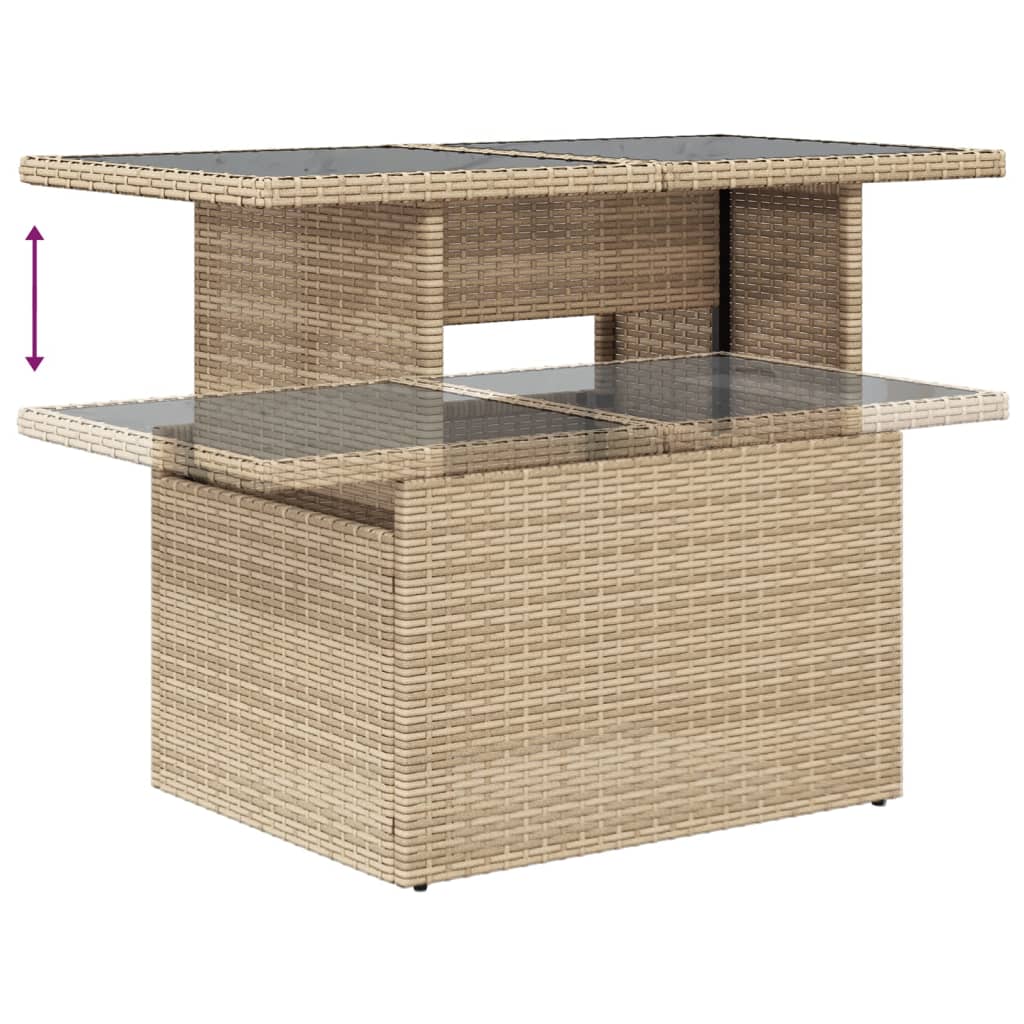 Set Divani da Giardino 7 pz con Cuscini Beige in Polyrattan | homemem39