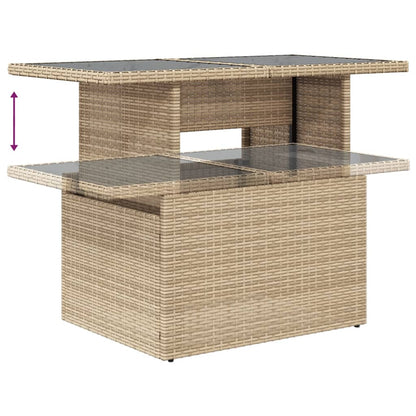 Set Divani da Giardino 7 pz con Cuscini Beige in Polyrattan | homemem39