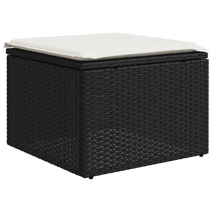 Set Divani da Giardino con Cuscini 7pz Nero Polyrattan | homemem39