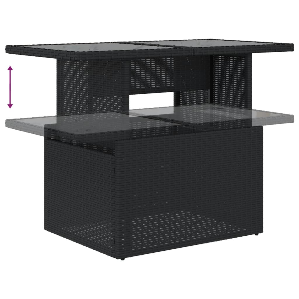 Set Divani da Giardino con Cuscini 8 pz Nero in Polyrattan | homemem39