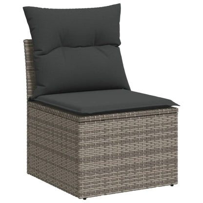 Set Divano da Giardino 8 pz con Cuscini Grigio in Polyrattan | homemem39