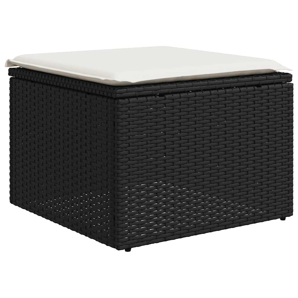 Set Divani da Giardino con Cuscini 8 pz Nero in Polyrattan | homemem39