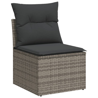 Set Divano da Giardino 8 pz con Cuscini Grigio in Polyrattan | homemem39