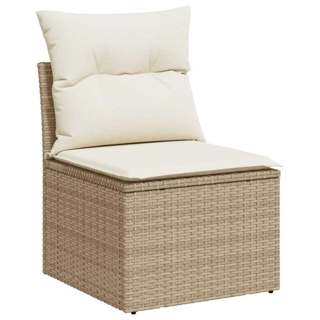 Set Divano da Giardino 9 pz con Cuscini Beige in Polyrattan | homemem39