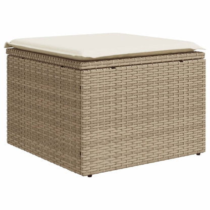 Set Divano da Giardino 9 pz con Cuscini Beige in Polyrattan | homemem39