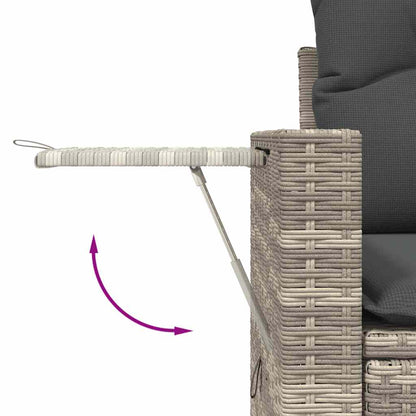 Set Divano Giardino 10 pz con Cuscini Grigio Chiaro Polyrattan - homemem39