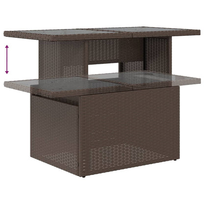 Set Divani da Giardino 10pz con Cuscini in Polyrattan Marrone | homemem39
