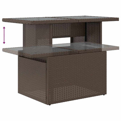 Set Divani da Giardino 10pz con Cuscini in Polyrattan Marrone | homemem39