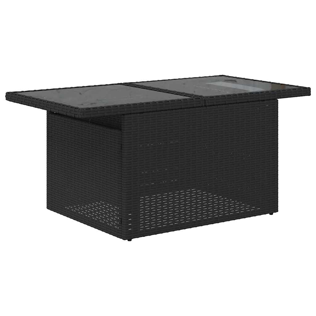 Set Divani da Giardino 11 pz con Cuscini in Polyrattan Nero - homemem39