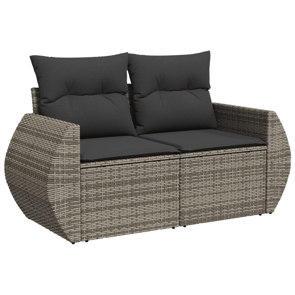 Set Divano da Giardino 6 pz con Cuscini Grigio in Polyrattan | homemem39