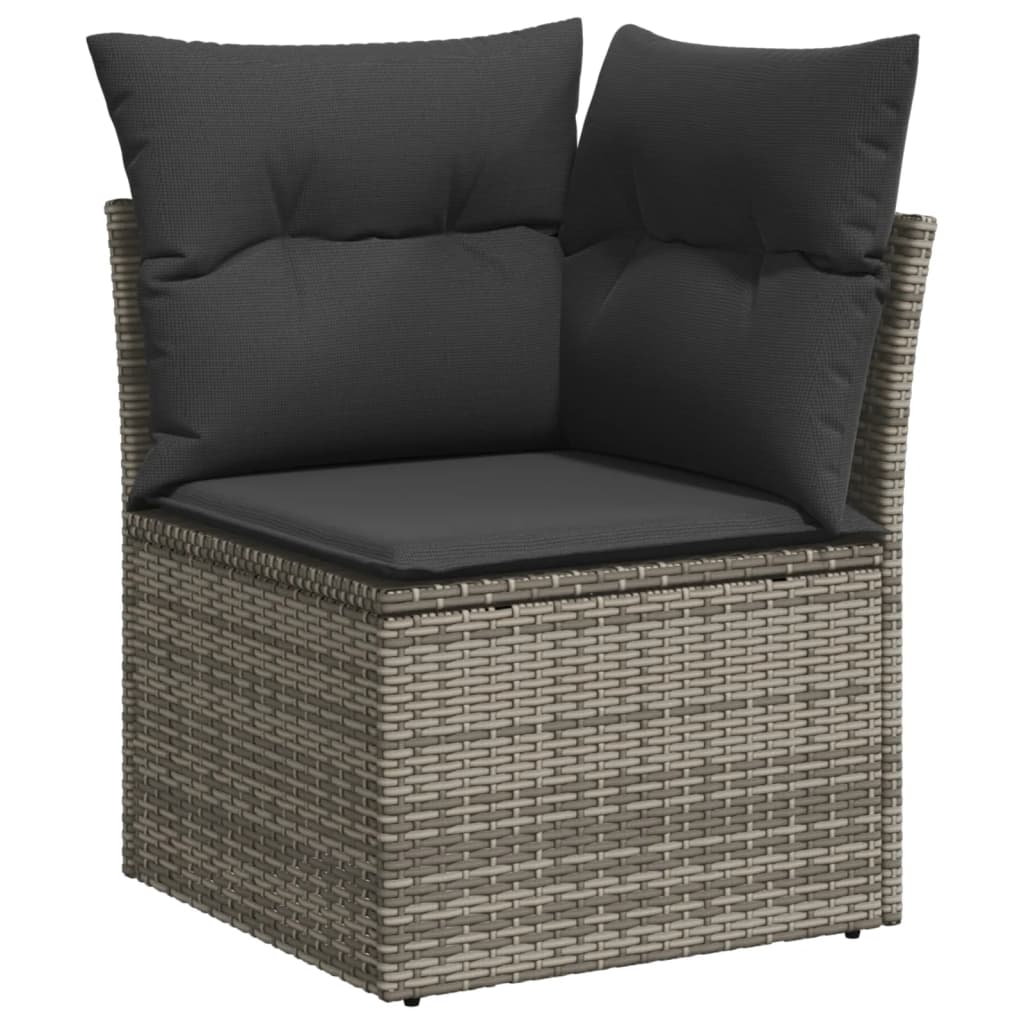 Set Divano da Giardino 6 pz con Cuscini Grigio in Polyrattan | homemem39