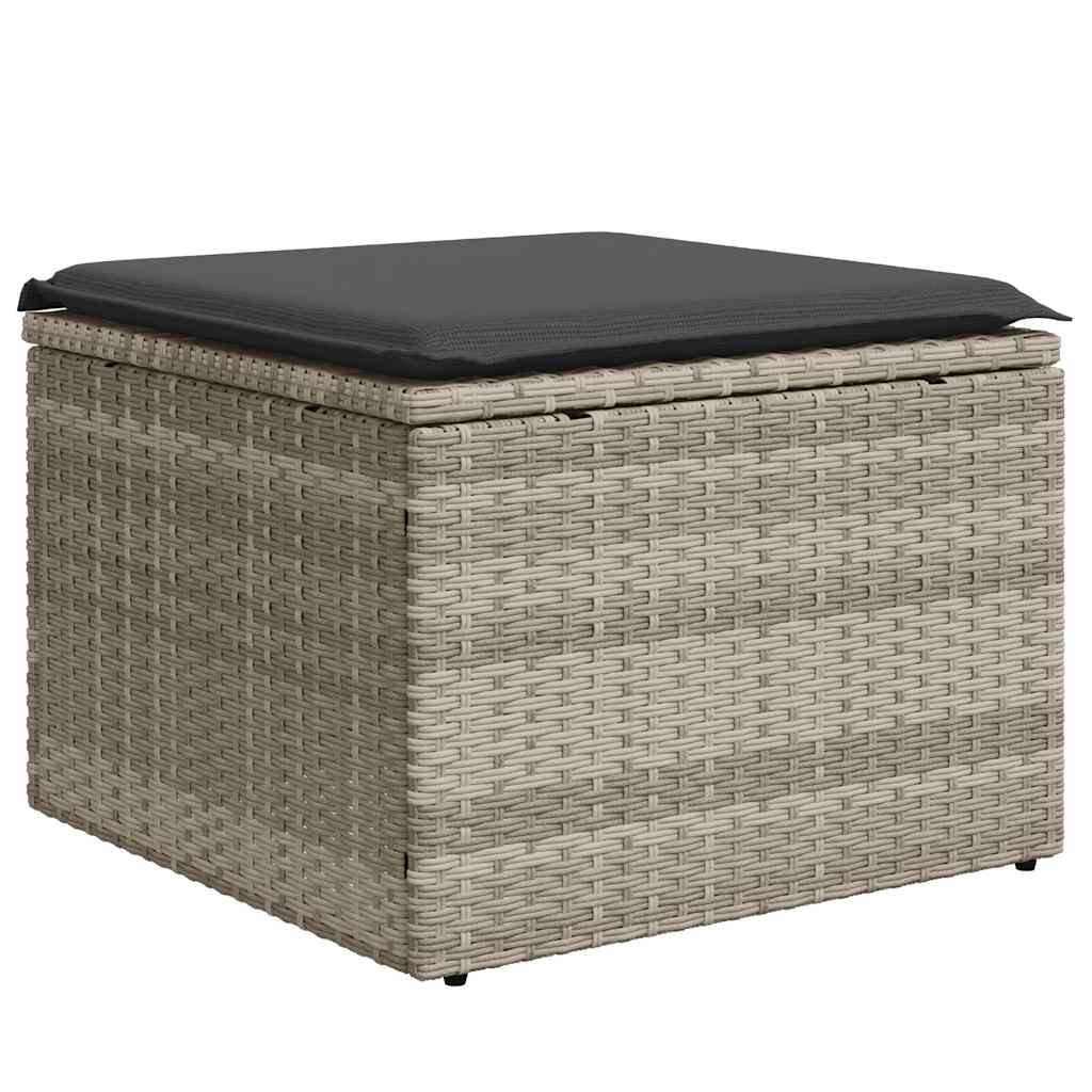 Set Divani da Giardino 7pz con Cuscini Grigio Chiaro Polyrattan - homemem39
