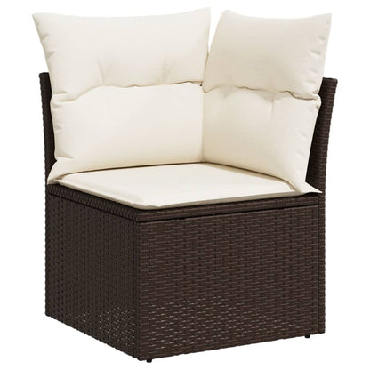 Set Divani da Giardino 8 pz con Cuscini Marrone in Polyrattan | homemem39