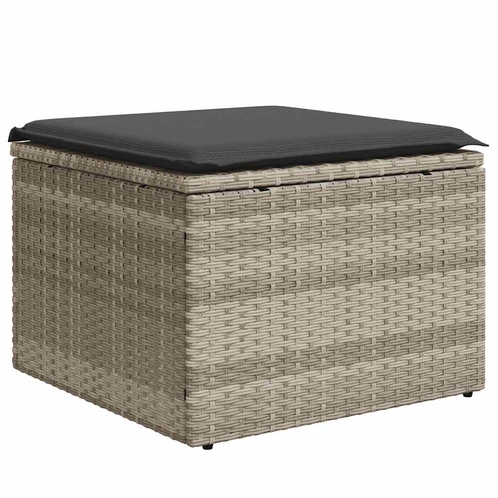 Set Divano da Giardino 9pz con Cuscini Grigio Chiaro Polyrattan | homemem39