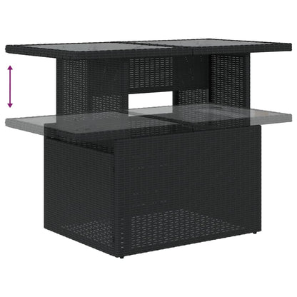Set Divani da Giardino 11 pz con Cuscini in Polyrattan Nero - homemem39